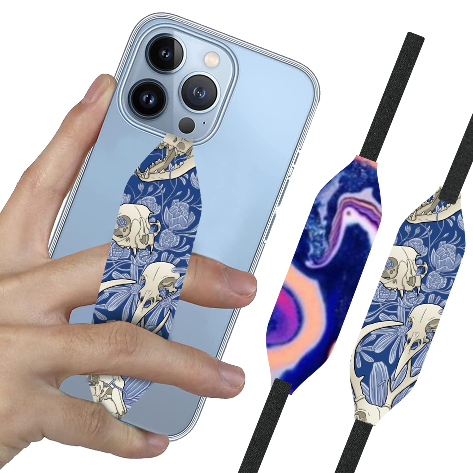 Universal Grip for Phone Cases - 2 Pack Reversible Hand Strap with Secure Loop Holder - Comfortable Non-Slip Handle for Smartphones - Perfect for Running, Hiking and Outdoor Activities