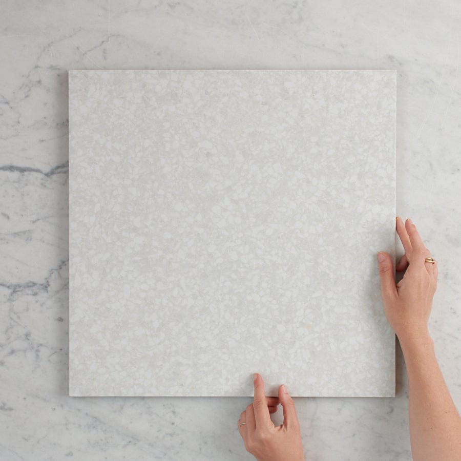 Paddington White Terrazzo Look Tile - Premium Porcelain Floor & Wall Tiles - Perfect for Kitchen Backsplash, Bathroom & Living Room Decor