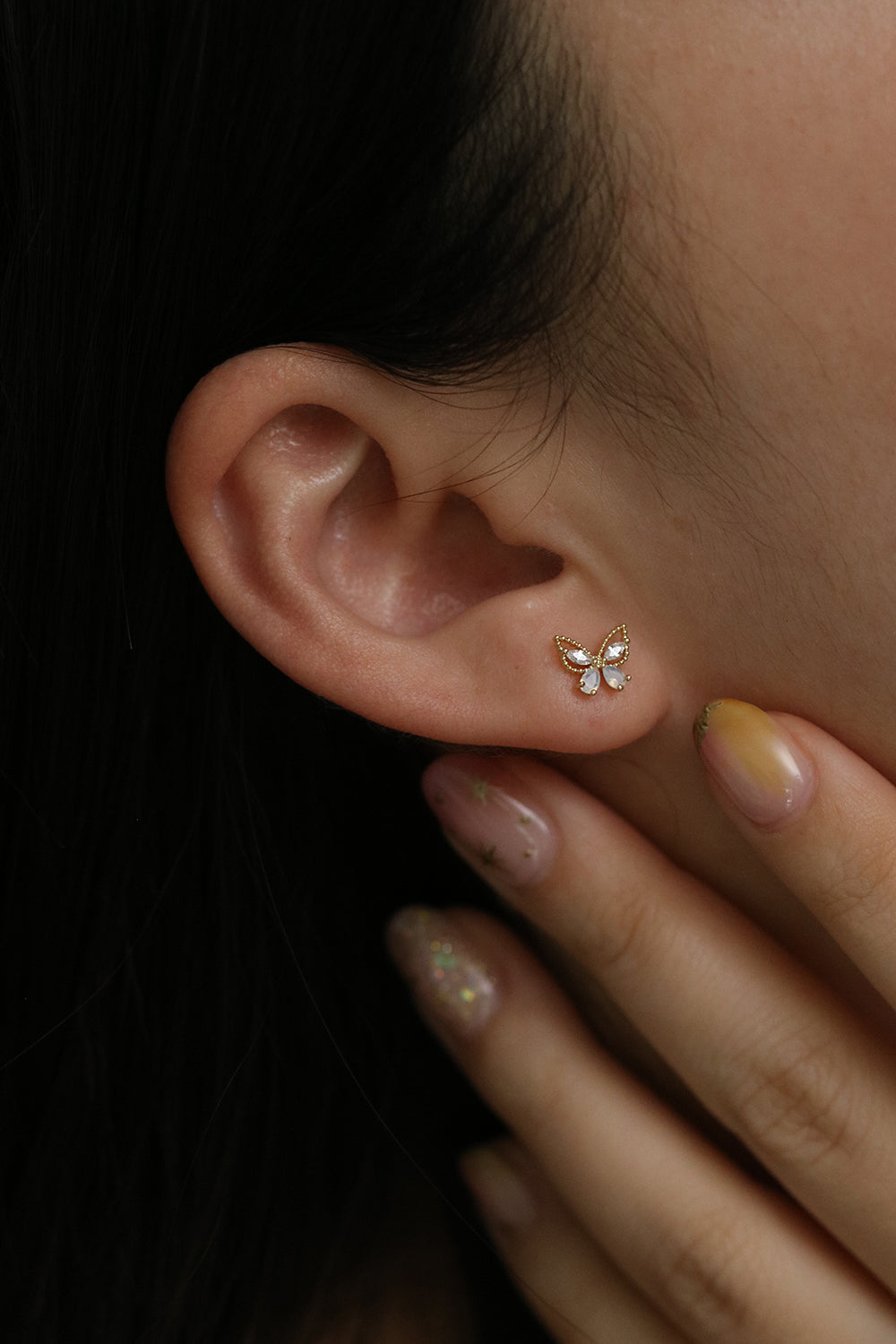 Moonstone Butterfly Stud Earrings – Dainty Silver Jewelry for Women, Hypoallergenic Gift for Her | Perfect for Weddings, Parties & Everyday Wear