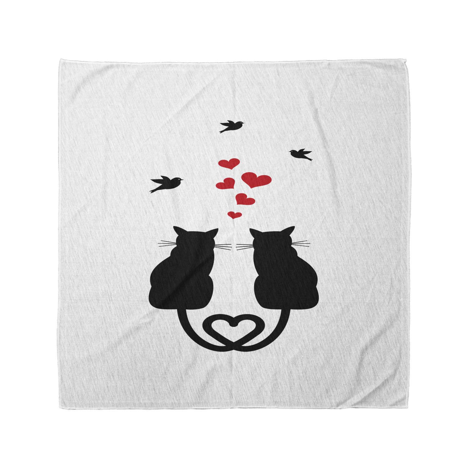 Ambesonne Love Bandana - Cats in Love Heart Tail Design, Unisex Head Scarf & Neck Tie for Men & Women - Perfect for Outdoor Activities, Concerts, and Fashion Accessories
