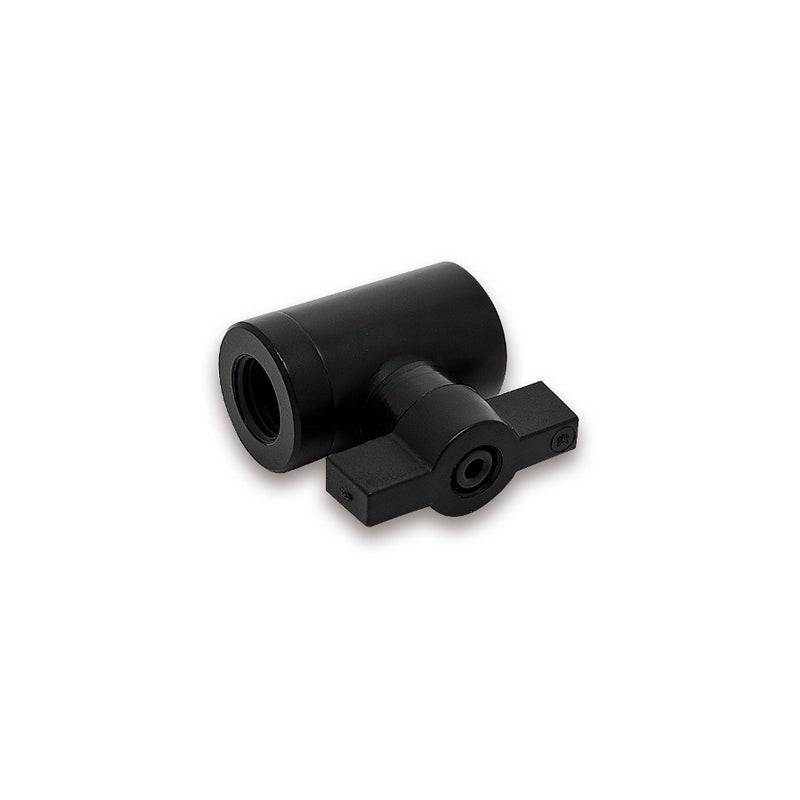 EKWB EK AF Ball Valve (10mm) - Black Nickel Plated Brass G1/4 Thread for PC Water Cooling Systems - Perfect for Custom Loop Builds & Liquid Cooling Setups