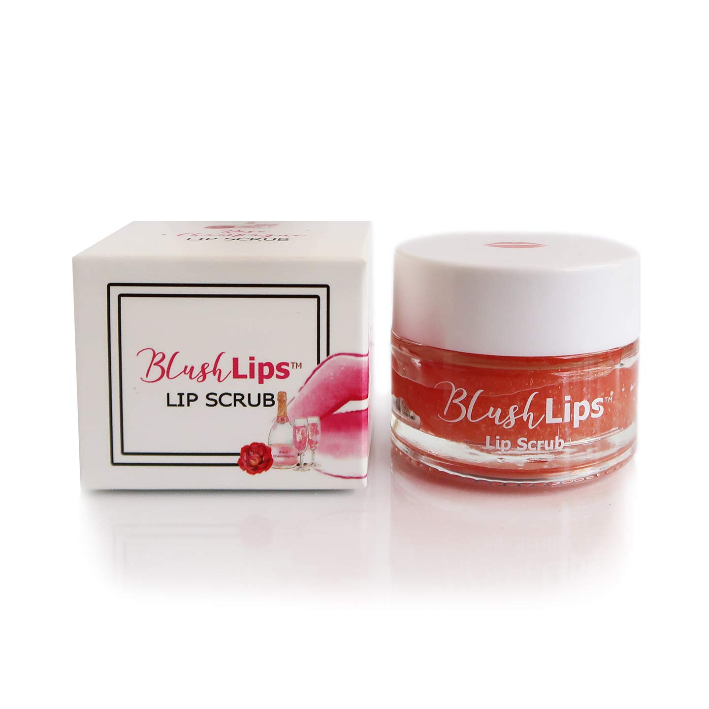 Exfoliating Lip Scrub & Moisturizer for Chapped Lips Treatment - Vegan, Cruelty-Free Lip Care for Dry Lips - Rose Champagne Flavor - Perfect for Winter Lip Repair & Daily Hydration