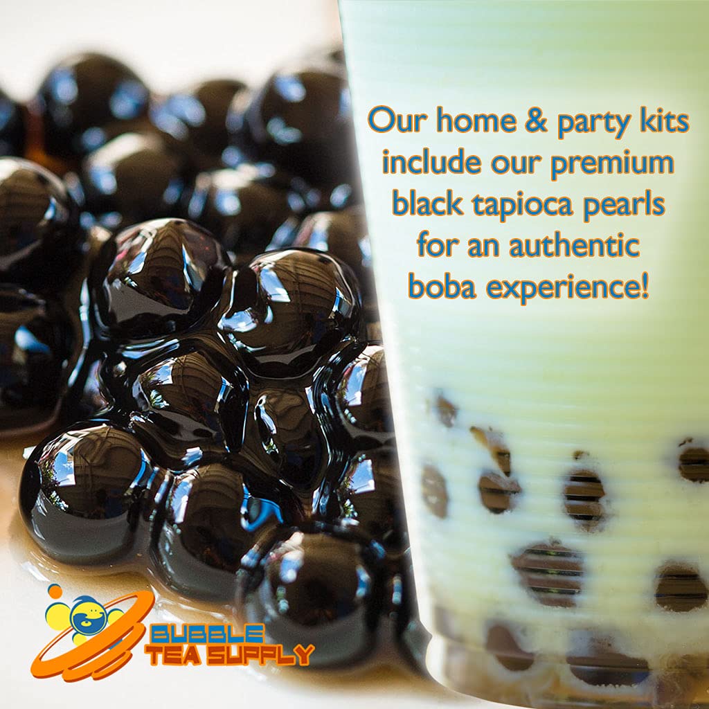 Premium Bubble Tea Kit - Black Aromatic Milk Tea Starter Set with Tapioca Pearls & Boba Powder | DIY Bubble Tea Supplies for Parties, Gifts & Home Brewing | Perfect for Bubble Tea Lovers, Cafes & Asian Dessert Shops