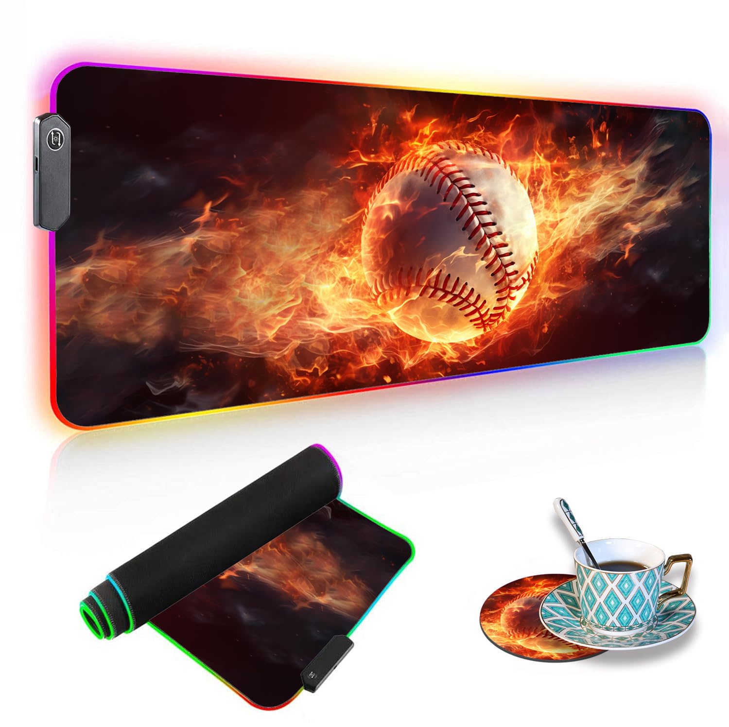 RGB Gaming Mouse Pad with LED Glow - XXL Large (31.5