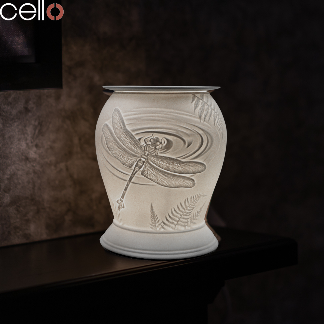 Premium Electric Wax Warmer with Dragonfly Design & Spiced Citrus Wax Melts - Aromatherapy for Home, Office, Spa Relaxation