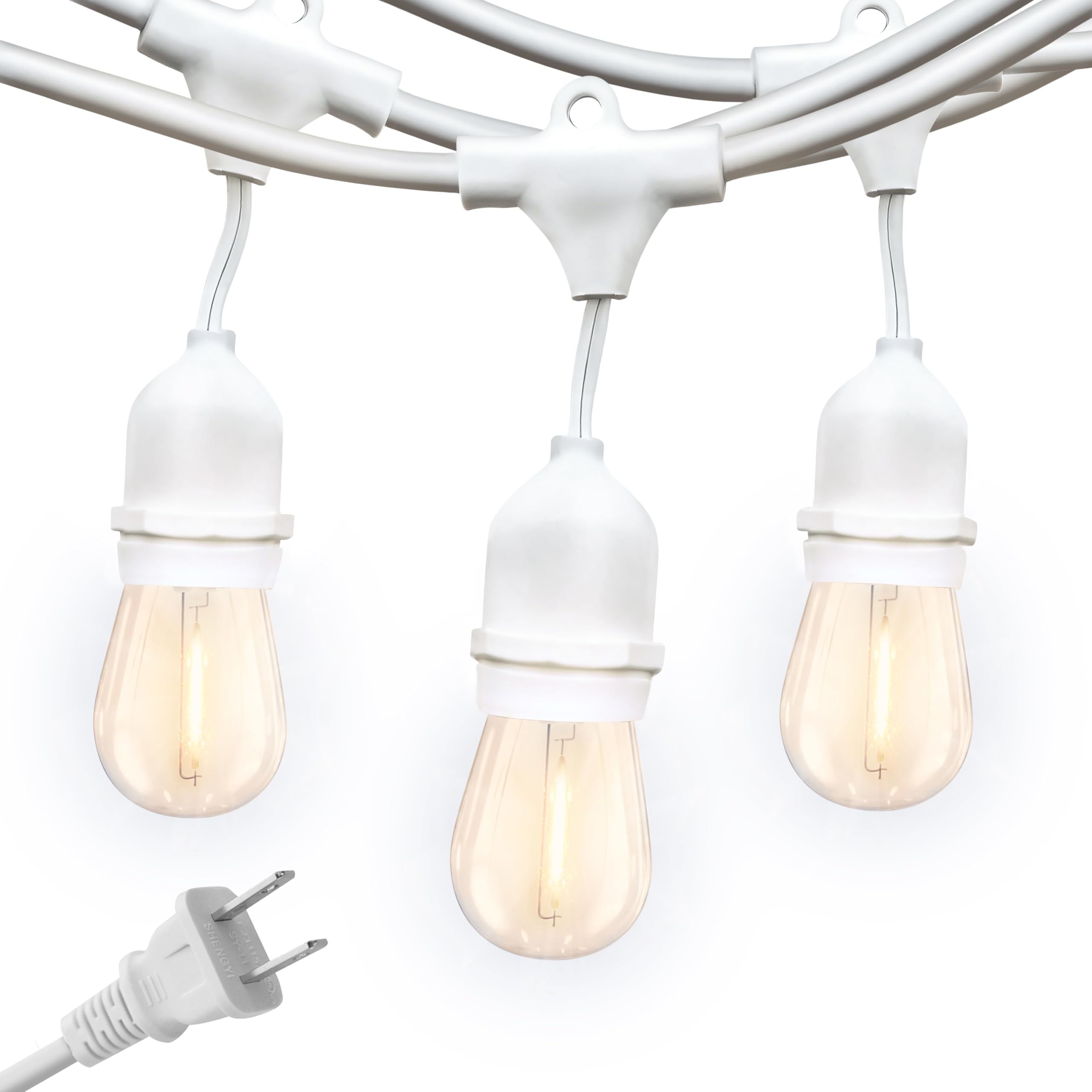 Brightech Ambience Pro 48 Ft Waterproof LED Outdoor String Lights - Dimmable Vintage Edison Bulbs (15 Bulbs, 2W) for Patio, Garden, Backyard & Wedding Decor