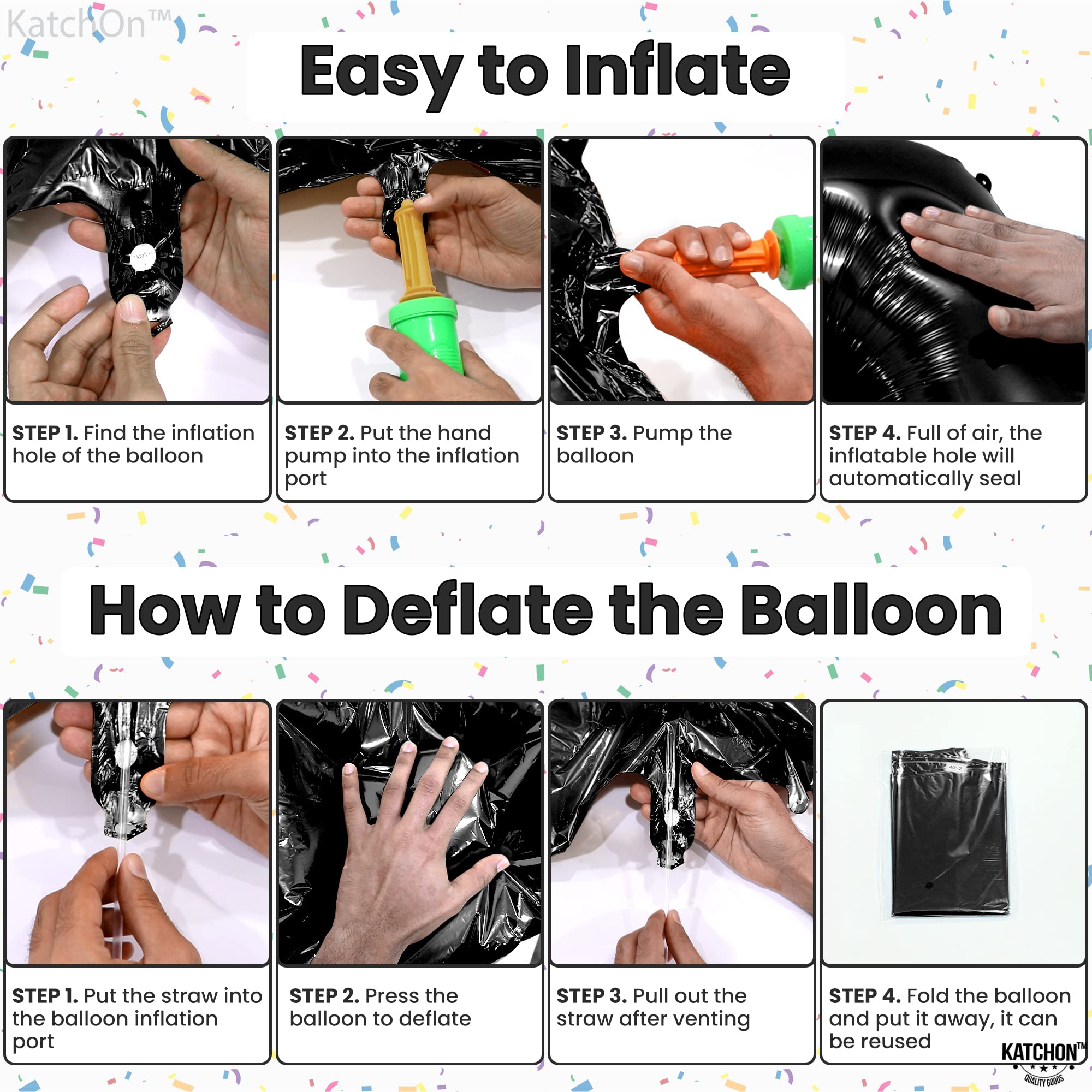 KatchOn Giant Black 15 Balloons - 40 Inch Large Number Balloons for 15th Birthday Party Decorations | Perfect for Boys Birthday, Sweet 16, Quinceañera & Anniversary Celebrations | Indoor & Outdoor Party Decor