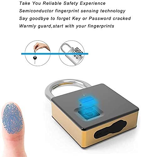 Waterproof Fingerprint Padlock with USB Charging - Ultra Light One-Touch Open Smart Lock (Fingerprint & Key Combo) for Gym Lockers, Sports Bags, Fence Gates & Suitcases - Secure Your Belongings Anywhere