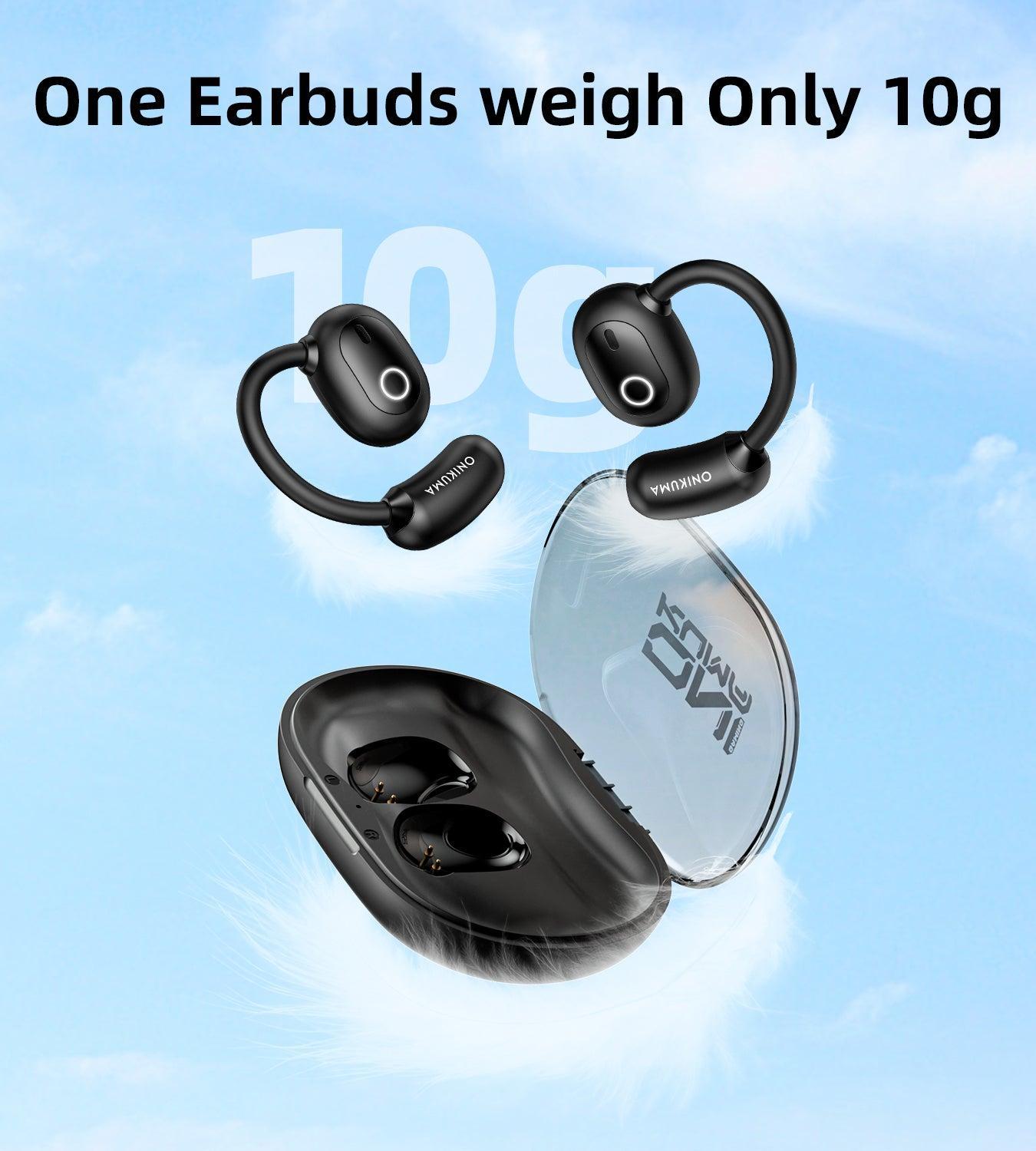 ONIKUMA T25 Wireless Open Ear Bluetooth Headphones - HiFi Stereo Sound, Clear Call Mic, Smart Touch Control, 30H Playtime - Ultra Comfortable Air Conduction Earbuds for Running, Workout, Gym & Outdoor Sports (Black)