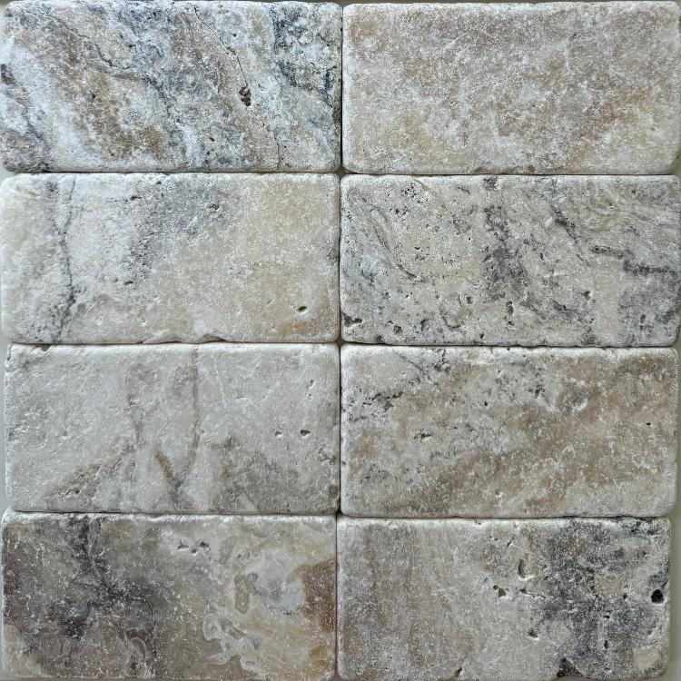 Natural LaTravonya Tumbled Travertine Subway Tile 3