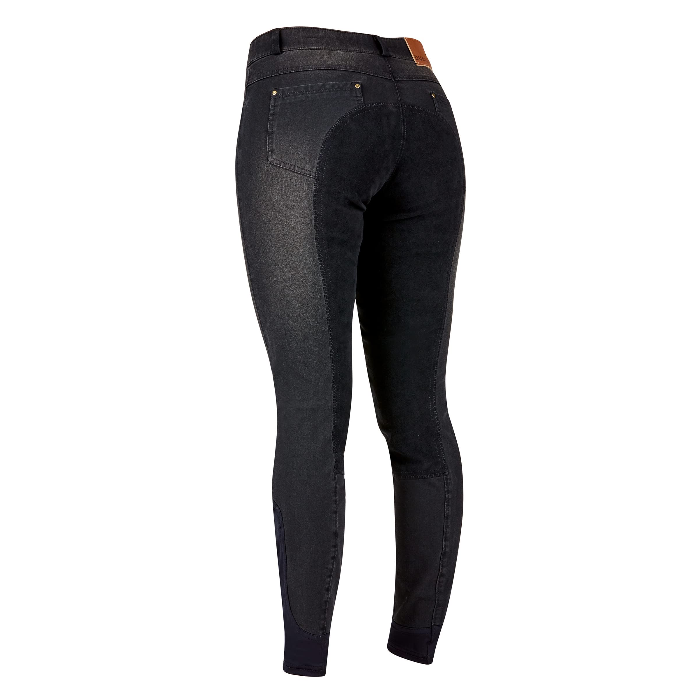 Dublin Shona Full Suede Seat Denim Breeches for Women - Equestrian Riding Pants with Comfortable Fit - Perfect for Horseback Riding, Show Jumping & Dressage