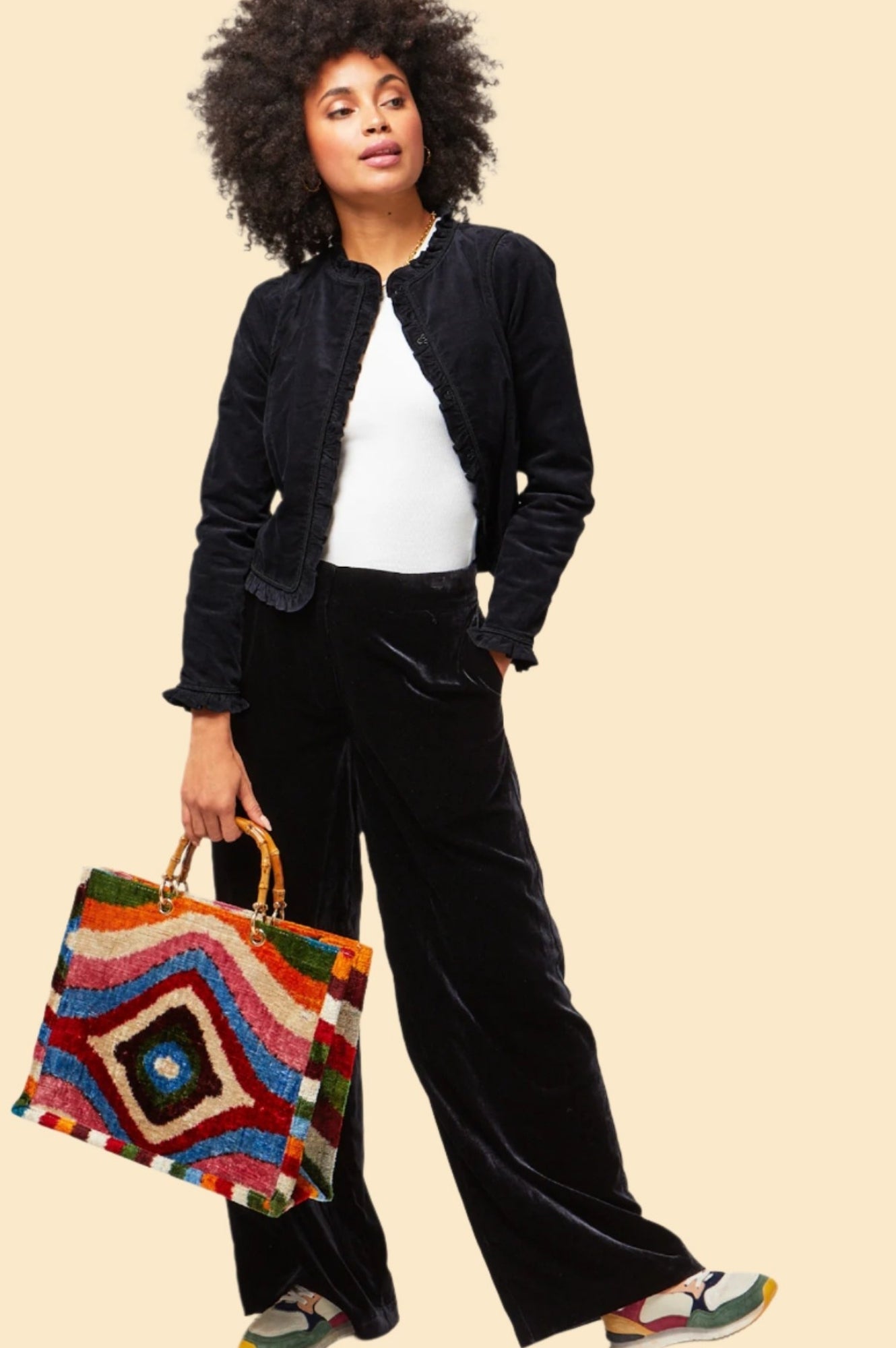 Frances Corduroy Jacket for Women | Black Cotton Corduroy Jacket with Button Front | Casual Fall & Winter Outerwear for Everyday Wear