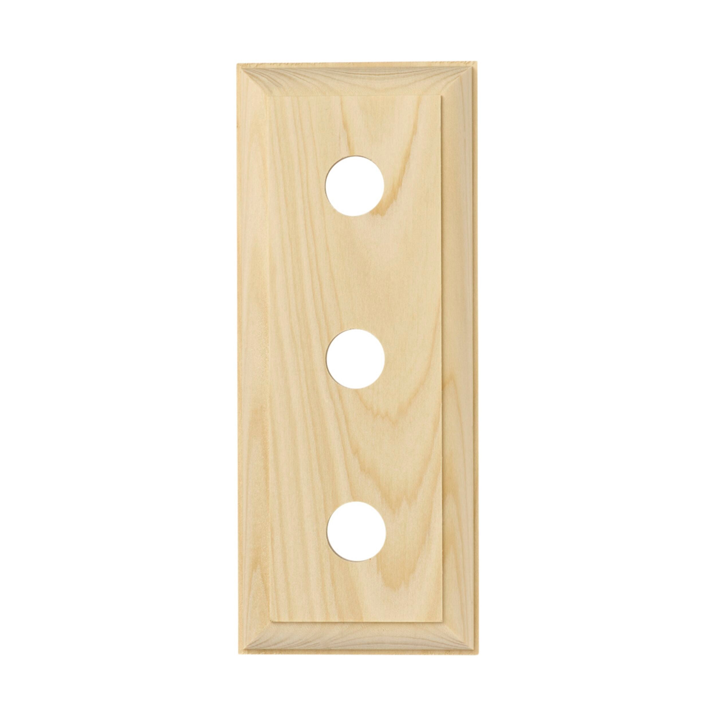 5443 Switch Socket Block Traditional Treble Pine H90xL225mm - Electrical Outlet Cover for Home, Office & Workshop - Durable Wall Plate for Light Switches & Power Sockets