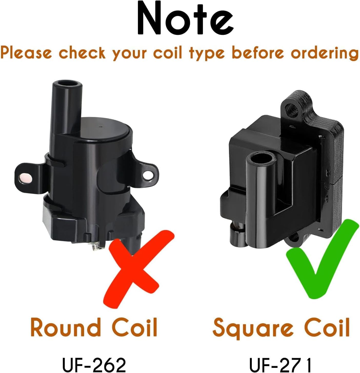 Premium Ignition Coil Pack (Square Type) - Compatible with Chevrolet Silverado 1500/2500/3500, GMC Sierra, Cadillac Escalade, Hummer H2 - Replaces OEM #3859078 - 8-Piece Set - Perfect for Engine Performance & Smooth Acceleration