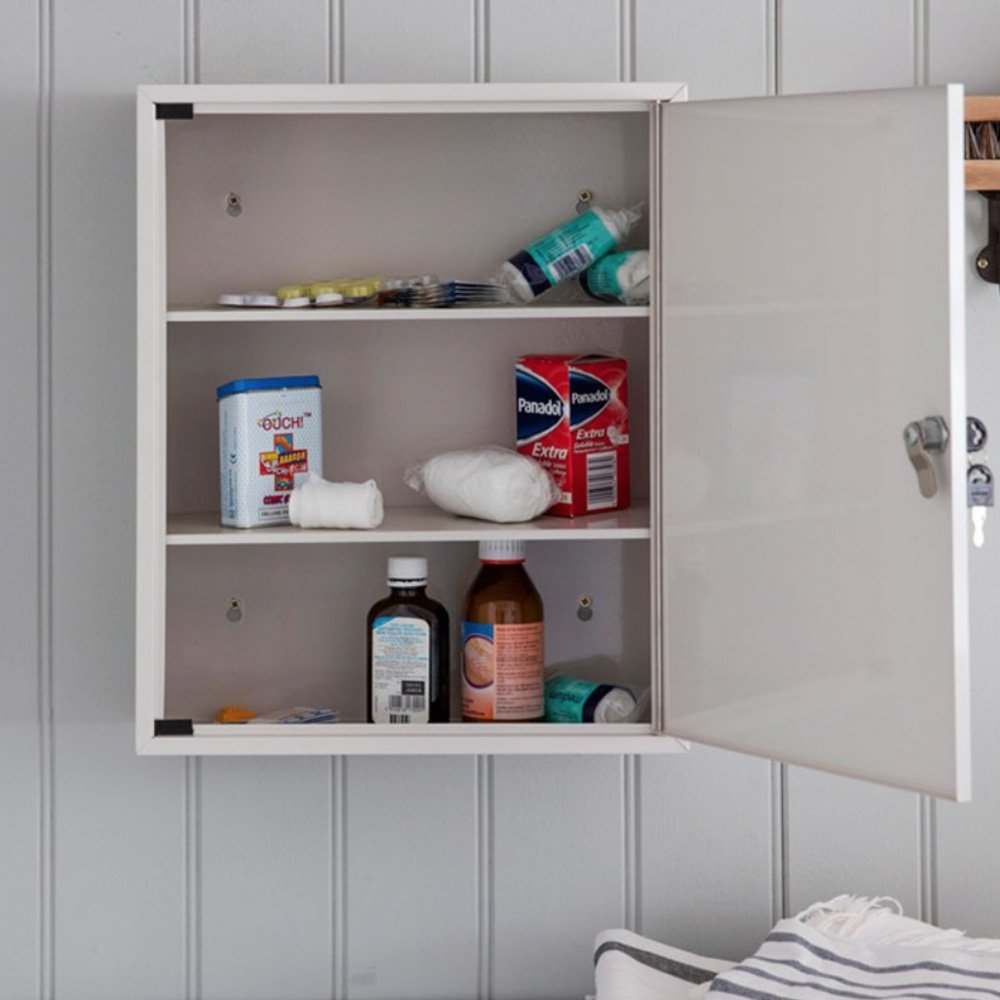 Large First Aid Wall Cabinet with Chalkboard - Emergency Medical Supply Storage for Home, Office, or School Safety