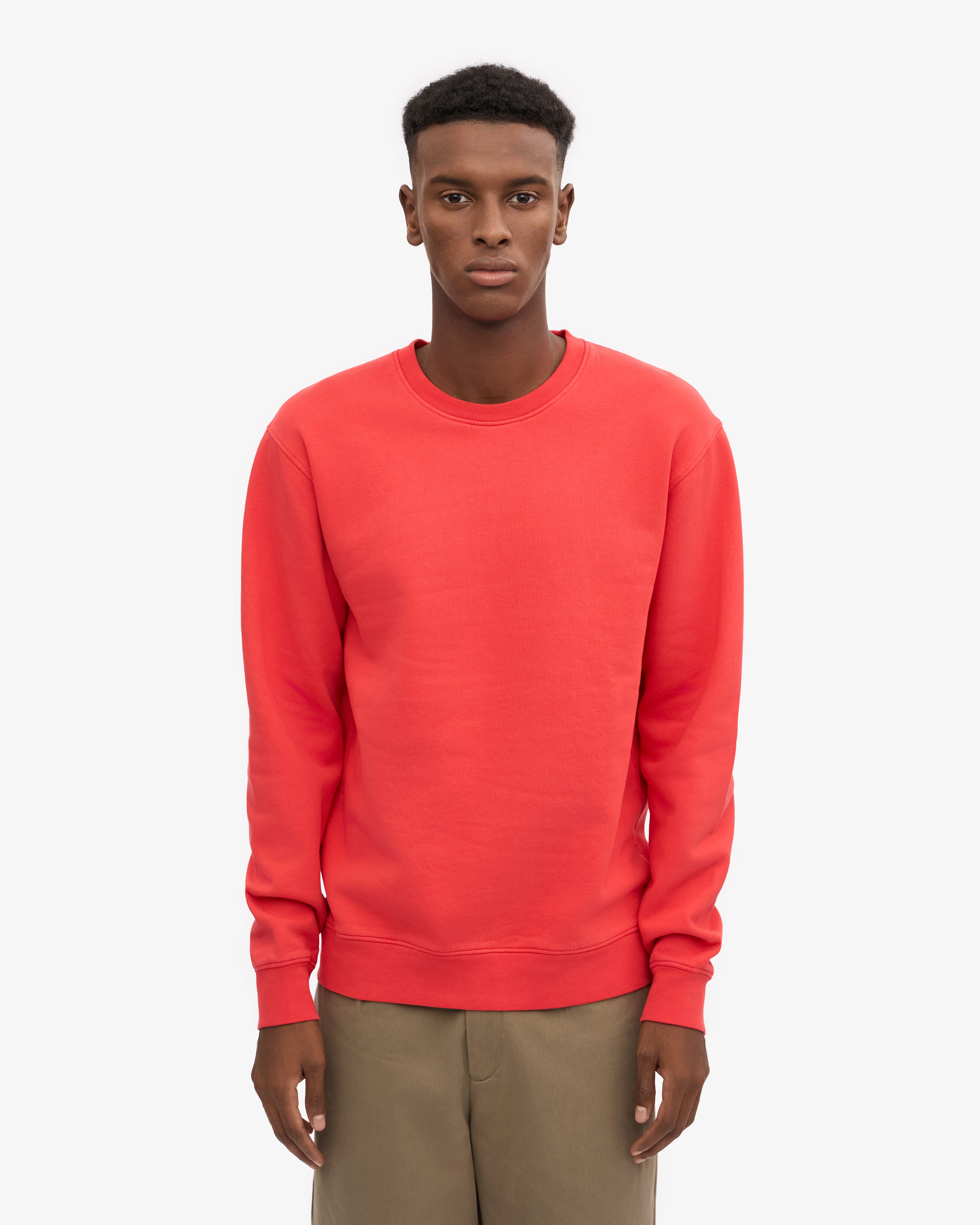 Classic Organic Cotton Crew Neck T-Shirt - Red Tangerine Color | Comfortable Casual Wear for Men & Women | Perfect for Everyday Outfits, Lounge Wear and Summer Fashion