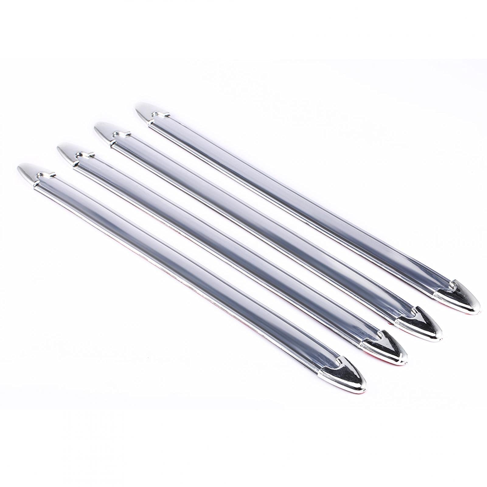 Acouto Silver Chrome Car Bumper Protectors - Front & Rear Auto Bumper Guards with Scratch Protection | Perfect for Parking Safety & Vehicle Protection (Set of 4)