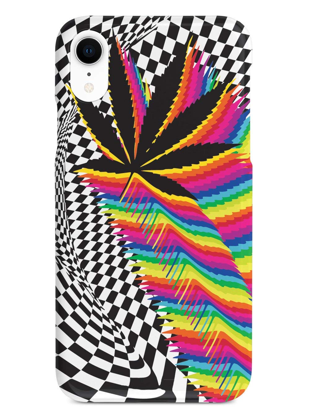 3D Textured Protective Phone Case for Apple iPhone XR - Inspired Cases with Trippy Marijuana Leaf Design - Durable Shockproof Cover for Everyday Use & Travel