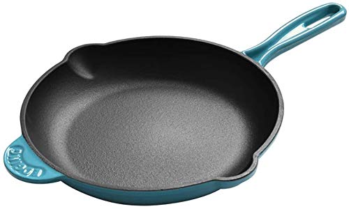 28cm Cast Iron Enamel Frying Pan - Thickened Non-Stick Skillet for Pancakes, Steak & Omelettes | Durable Saucepan for Cooking, Baking & Serving | Perfect for Home Kitchen & Outdoor Camping