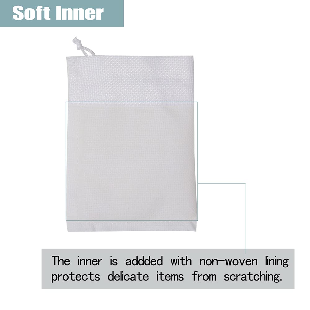 50Pcs Natural Burlap Drawstring Bags 3.9