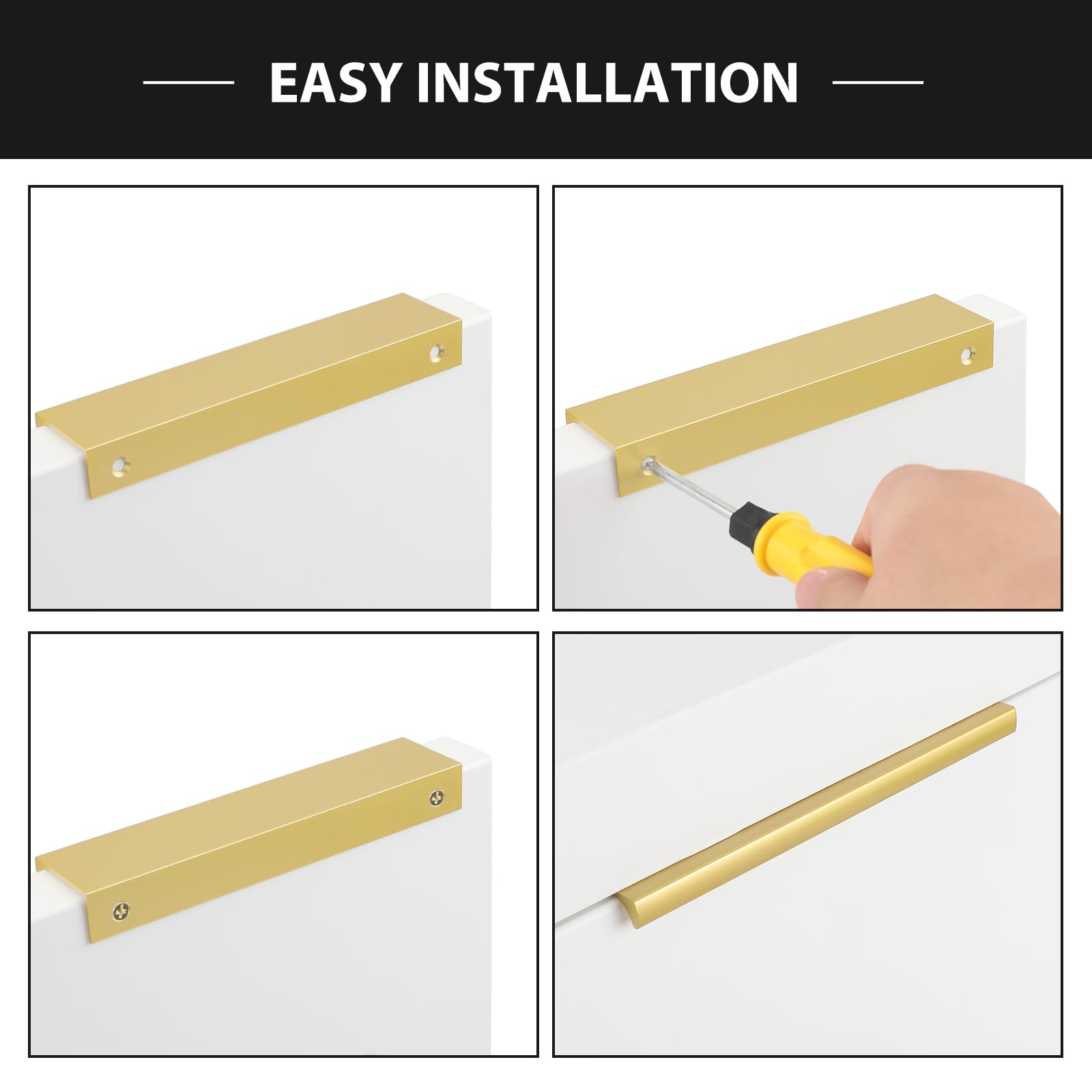 Peaha 10 Pack Gold Cabinet Handles 3 Inch Brushed Brass for Kitchen Dresser