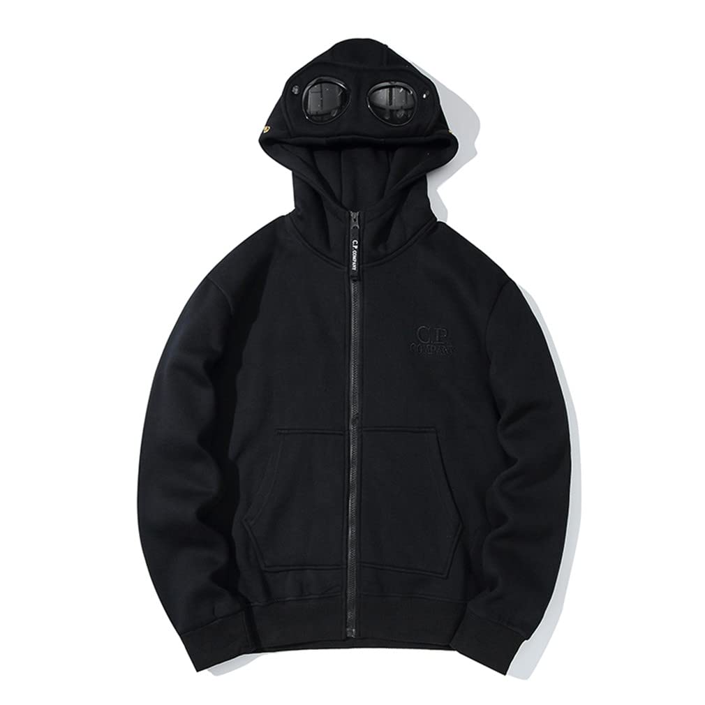 GBER C.P Company Men's Hoodies & Fleece Sweatshirts - Velvet Cardigan, Tracksuits & Long Sleeve Blouses for Autumn/Winter Casual Wear (Sizes C, L) | Perfect for Outdoor Activities, Streetwear Fashion & Cold Weather Layering
