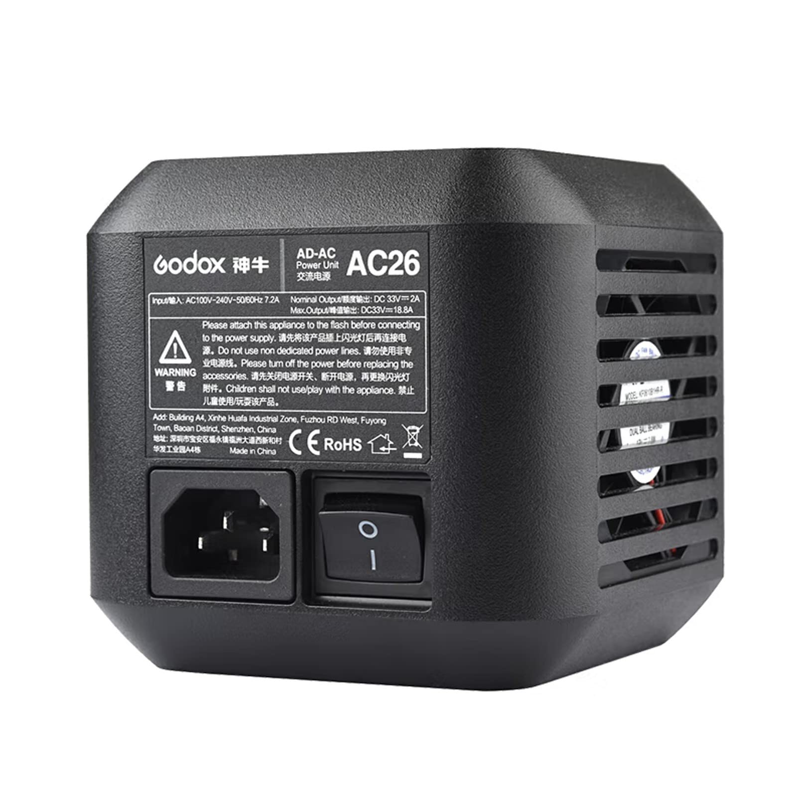 Godox AC-26 Power Adapter for AD600Pro/AD600 Pro II & Flashpoint XPLOR 600 Pro - Compatible with Witstro Outdoor Flash Monolights - Perfect for Studio & Outdoor Photography
