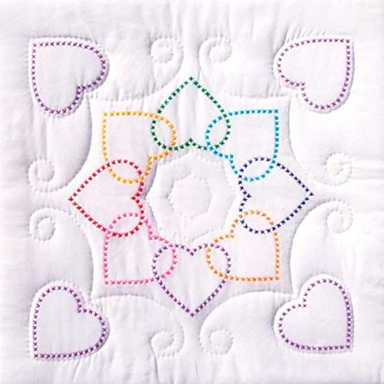 Jack Dempsey Stamped White Quilt Blocks 18