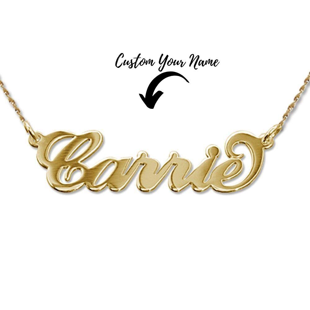 Personalized Carrie Name Necklace - Custom Engraved Dainty Gold/Silver Jewelry for Women - Unique Gift for Christmas, Mother's Day, Anniversary - Perfect for Date Night, Bridal Shower & Special Occasions