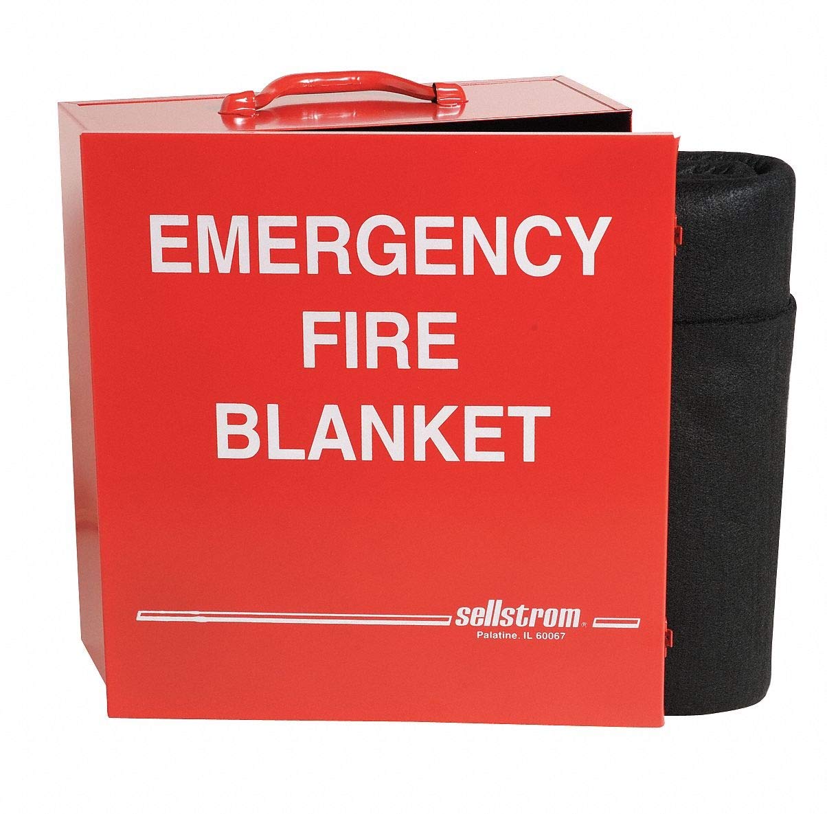 Sellstrom S97456 Fire Blanket with Cabinet - Heavy Duty Carbon Felt Fire Safety Blanket for Kitchen, Workshop & Emergency Use