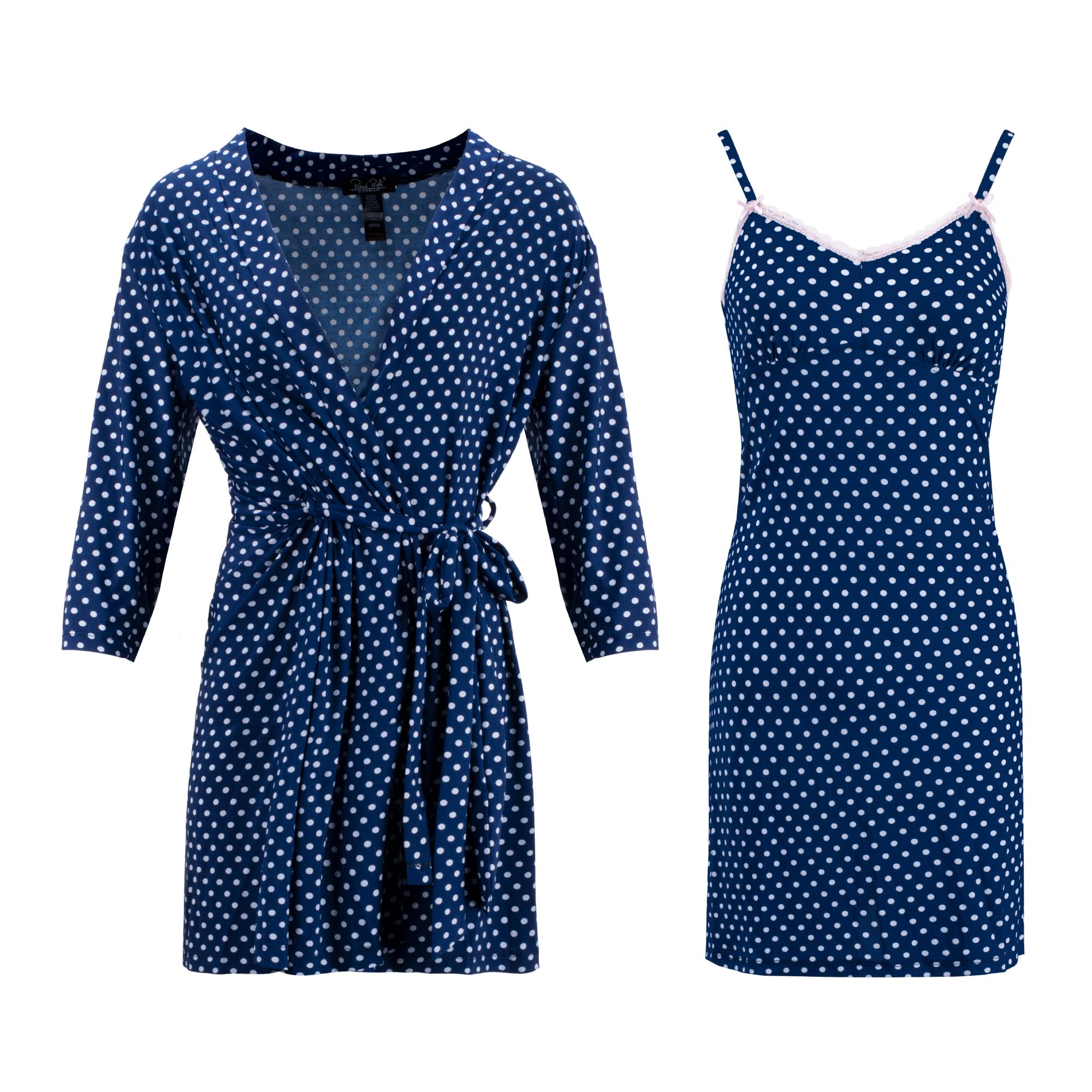 2 Piece Robe and Chemise Travel Sleep Set - Soft Loungewear for Women, Comfortable Nightwear & Sleepwear, Perfect for Travel, Spa Days, and Relaxing at Home