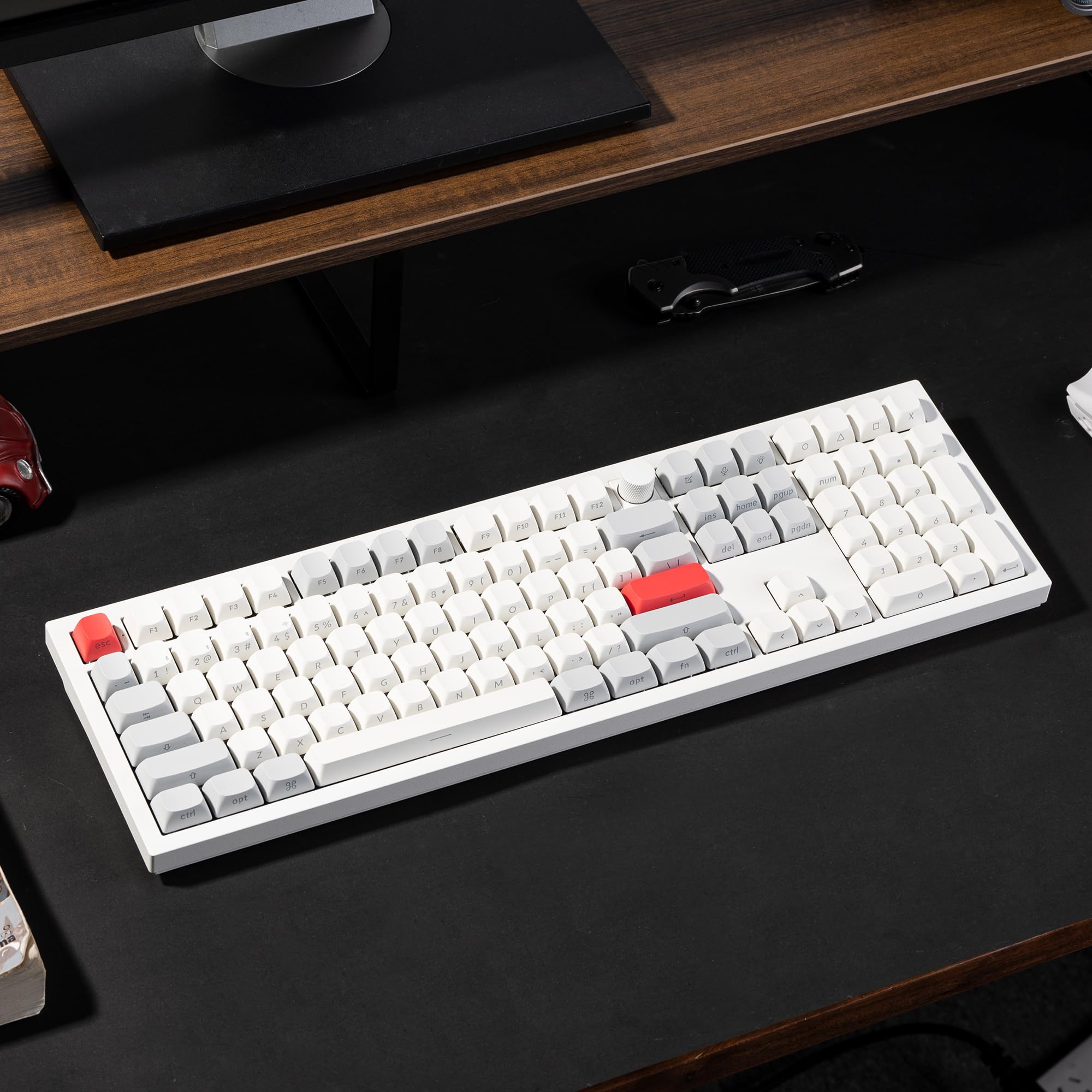 Keychron Q6 Max Full Size Custom Mechanical Keyboard - QMK/VIA Programmable, Wireless Bluetooth/2.4GHz/USB-C, RGB Backlit, Hot-Swappable Gateron Brown Switches for Mac/Windows/Linux (White) - Perfect for Office Work, Gaming & Programming