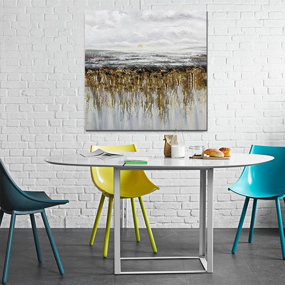 Extra Large Heavy Texture Hand Painted Canvas Wall Art - Modern Abstract Painting for Dining Room & Living Room Decor - Perfect for Home, Office, and Hotel Interior Design