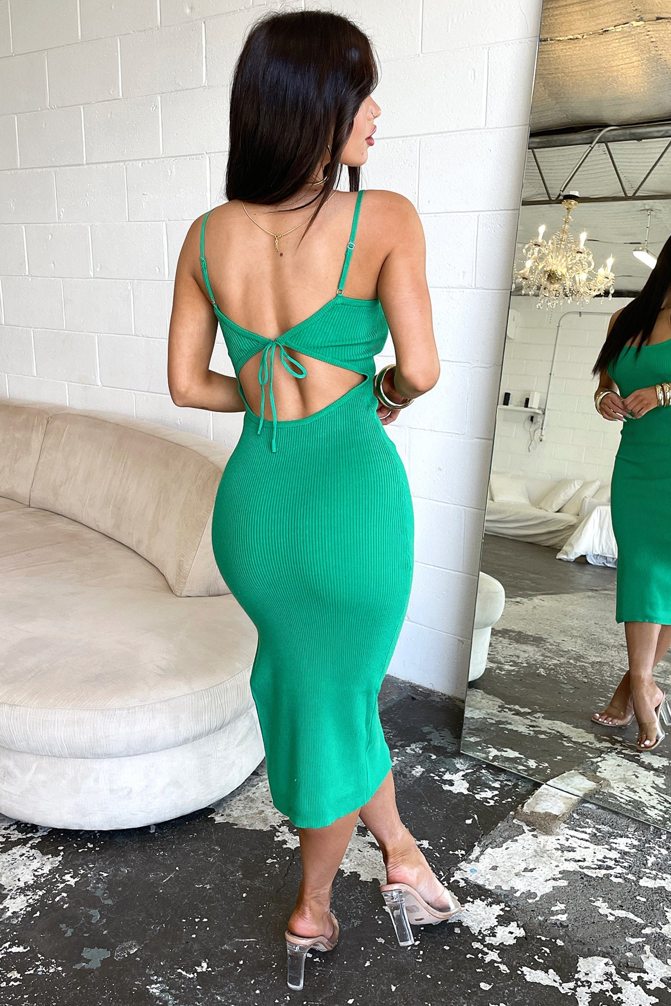 Erin Midi Dress in Dark Green | Flowy A-Line Summer Dress for Women | Perfect for Office, Date Night & Casual Outings