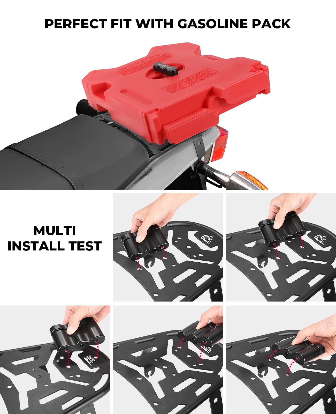 KEMIMOTO Motorcycle Rear Luggage Rack for Yamaha TW200 (1987-2025) - Heavy Duty Rear Rack Carrier, Enduro Luggage Storage Rack - Perfect for Adventure Riding & Off-Road Camping Trips