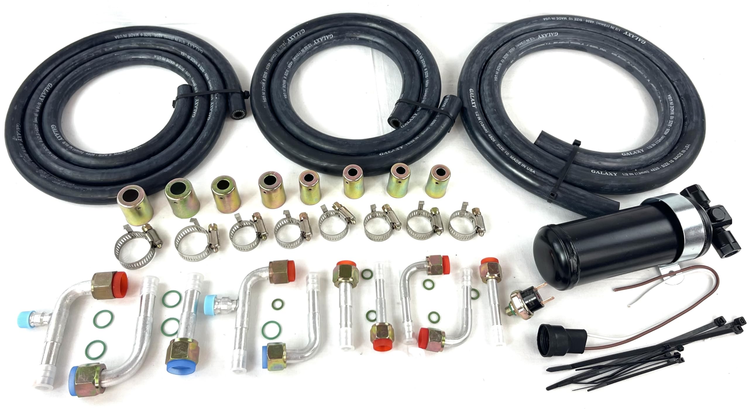 Universal A/C Hose Fitting Kit for Car & Truck - Compatible with Most Vehicles - Perfect for AC System Repairs & Maintenance
