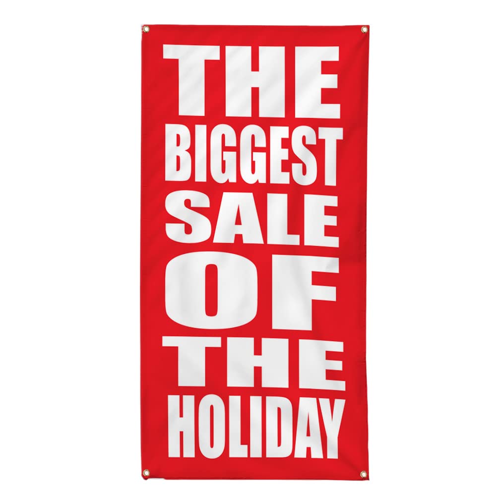 Premium Vertical Vinyl Banner - Weatherproof Outdoor Business Sign (144x60 Inches) with 10 Grommets - Ideal for Holiday Sales, Industrial Yard Displays & Commercial Advertising