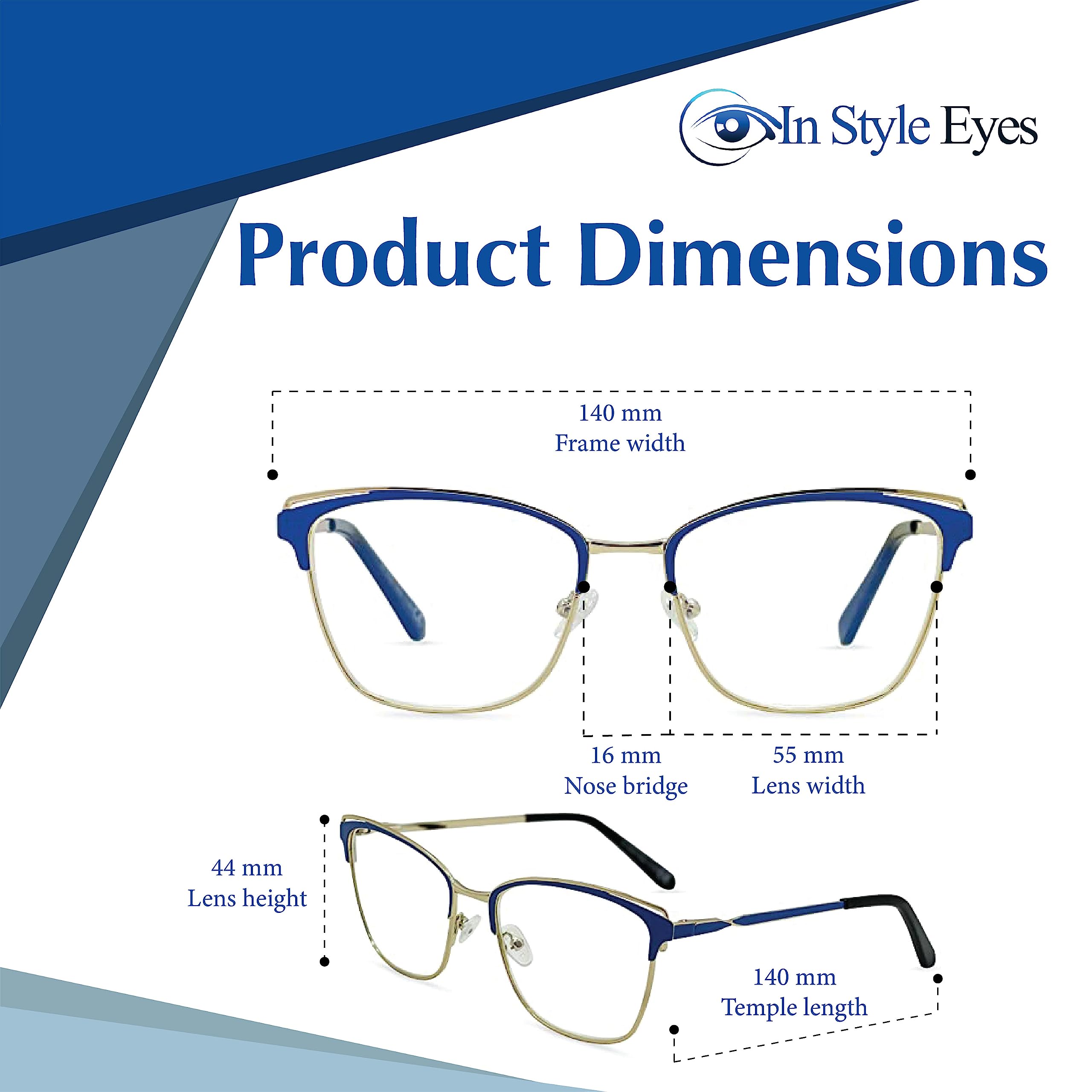 Blue Light Blocking Glasses - Classic Browline Readers for Computer & Reading