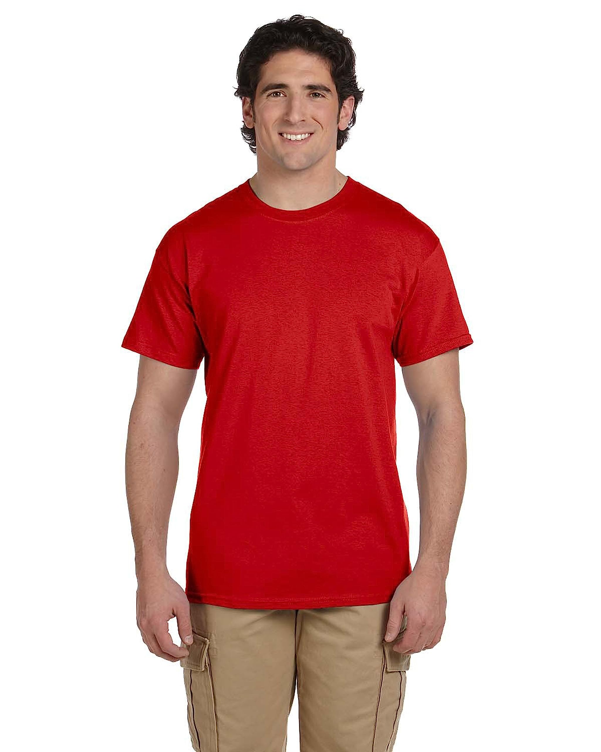 Fruit of the Loom Men's Lightweight Cotton Crew Neck T-Shirts Multipack - 5 Pack Soft Breathable Undershirts for Everyday Wear, Gym & Casual Outfits
