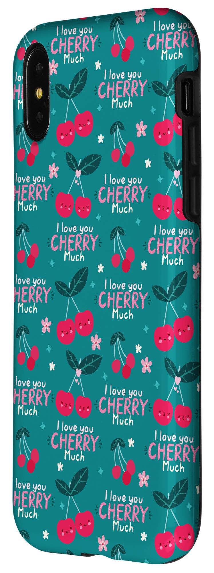 iPhone X/XS Cherry Themed Cute Phone Case - Perfect Gift for Women, Girls, Teens - Durable Protective Cover for Everyday Use & Special Occasions
