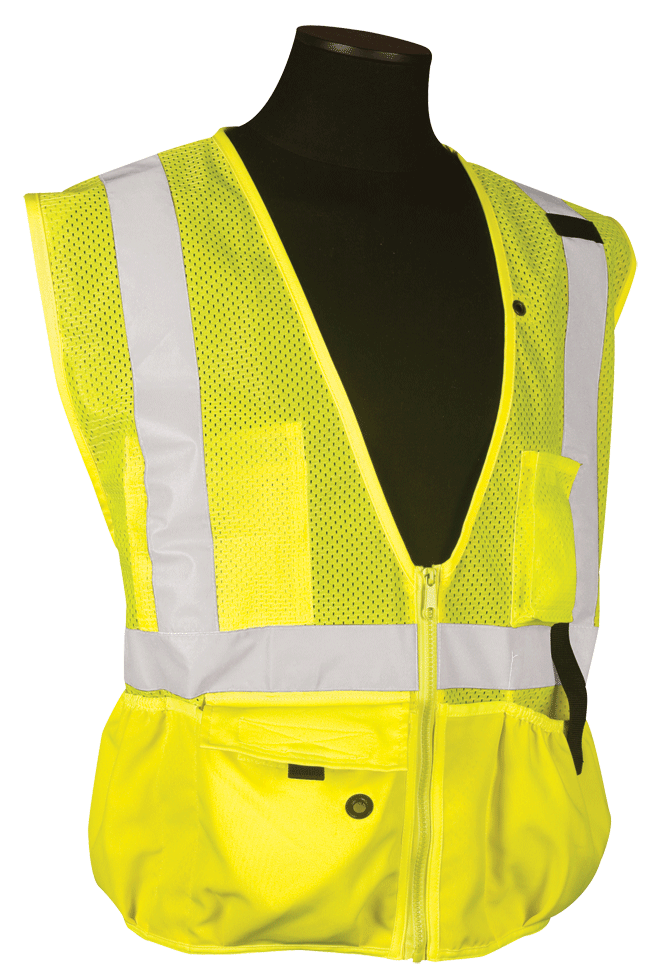 Economy Series Polyester/Ultra Cool Mesh Class 2 Safety Vest - High Visibility Workwear for Construction, Roadside & Outdoor Activities