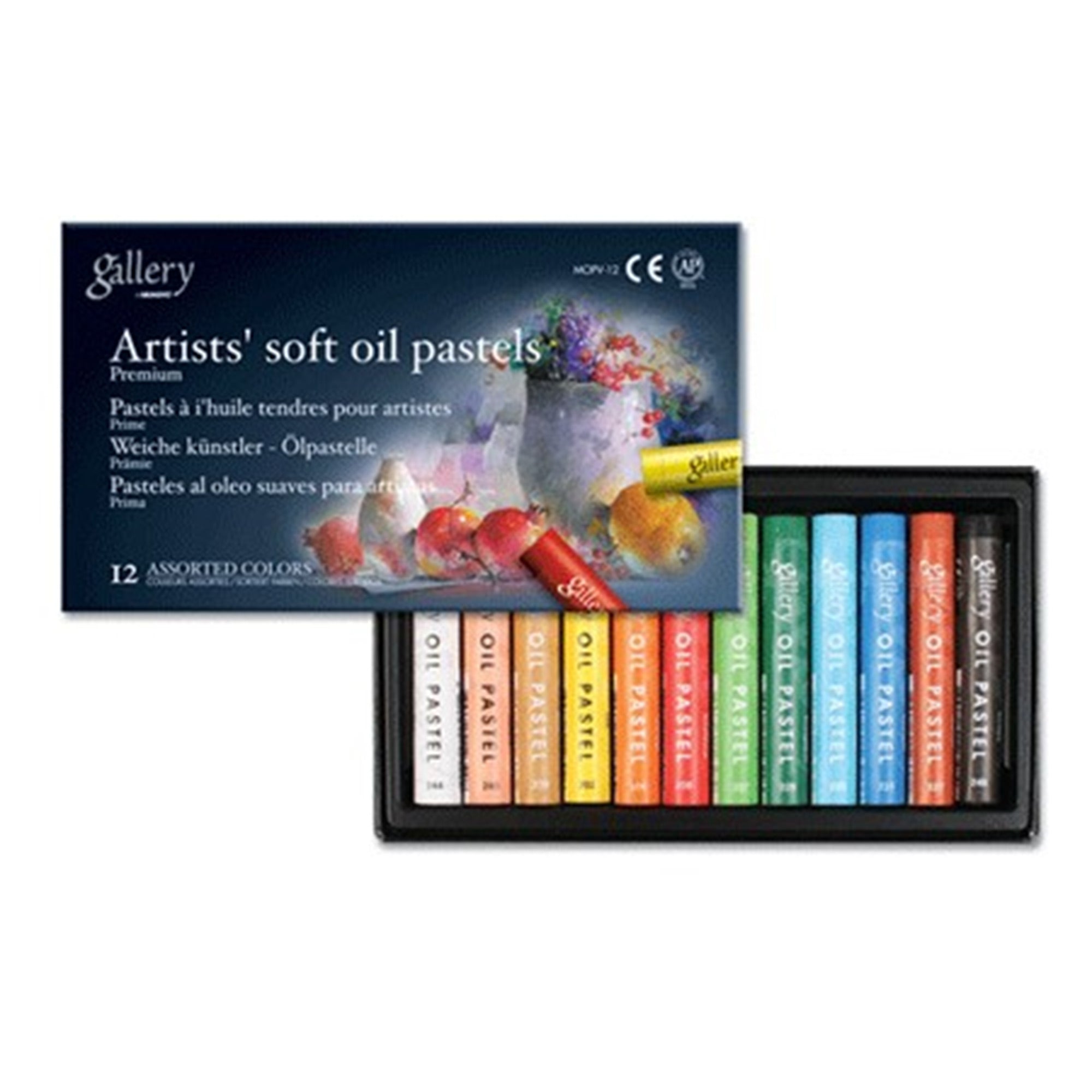 12 Pack Professional Soft Oil Pastels for Artists - Vibrant Colors, Non-Toxic & Blendable - Perfect for Drawing, Sketching, and Painting on Canvas or Paper