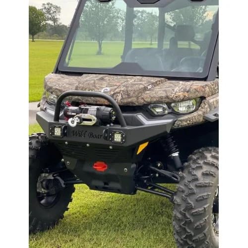 Heavy Duty Front Winch Bumper with LED Lights for Can-Am Defender (2020-2024 Models) - Off-Road Protection & Adventure Ready Accessory