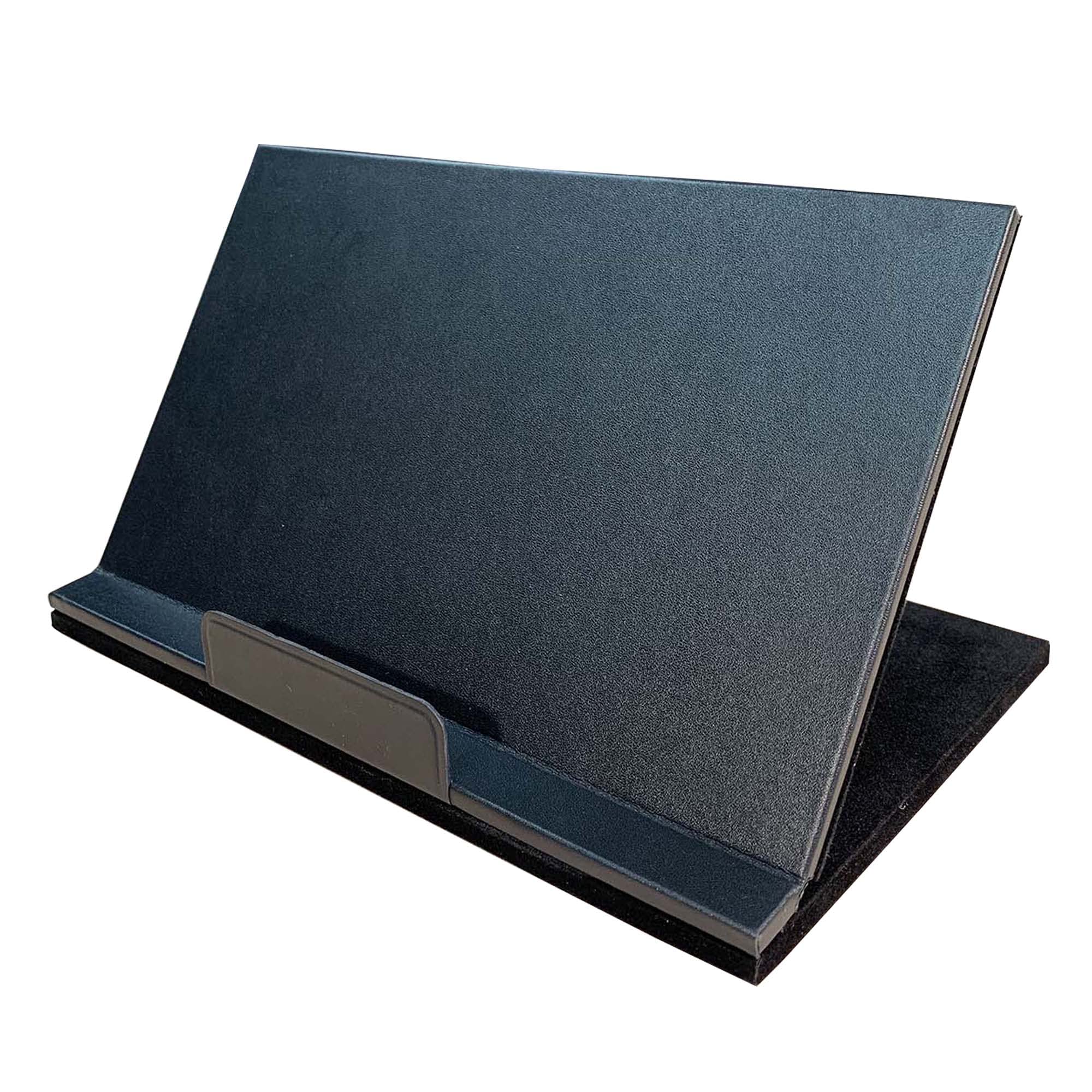 Premium Dacasso Black Leather Tablet Stand Holder - Adjustable Angle for iPad, Kindle, eReader - Perfect for Home, Office, and Travel Use