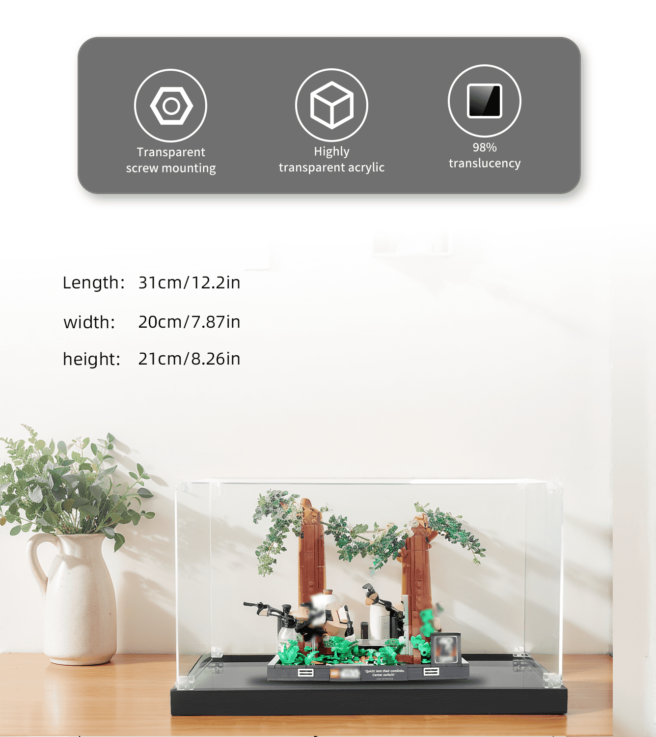 LEGO Star Wars Endor Speeder Chase Diorama 75353 Display Case - Protective Showcase for Collectible LEGO Sets - Perfect for Home Display & Dust Protection