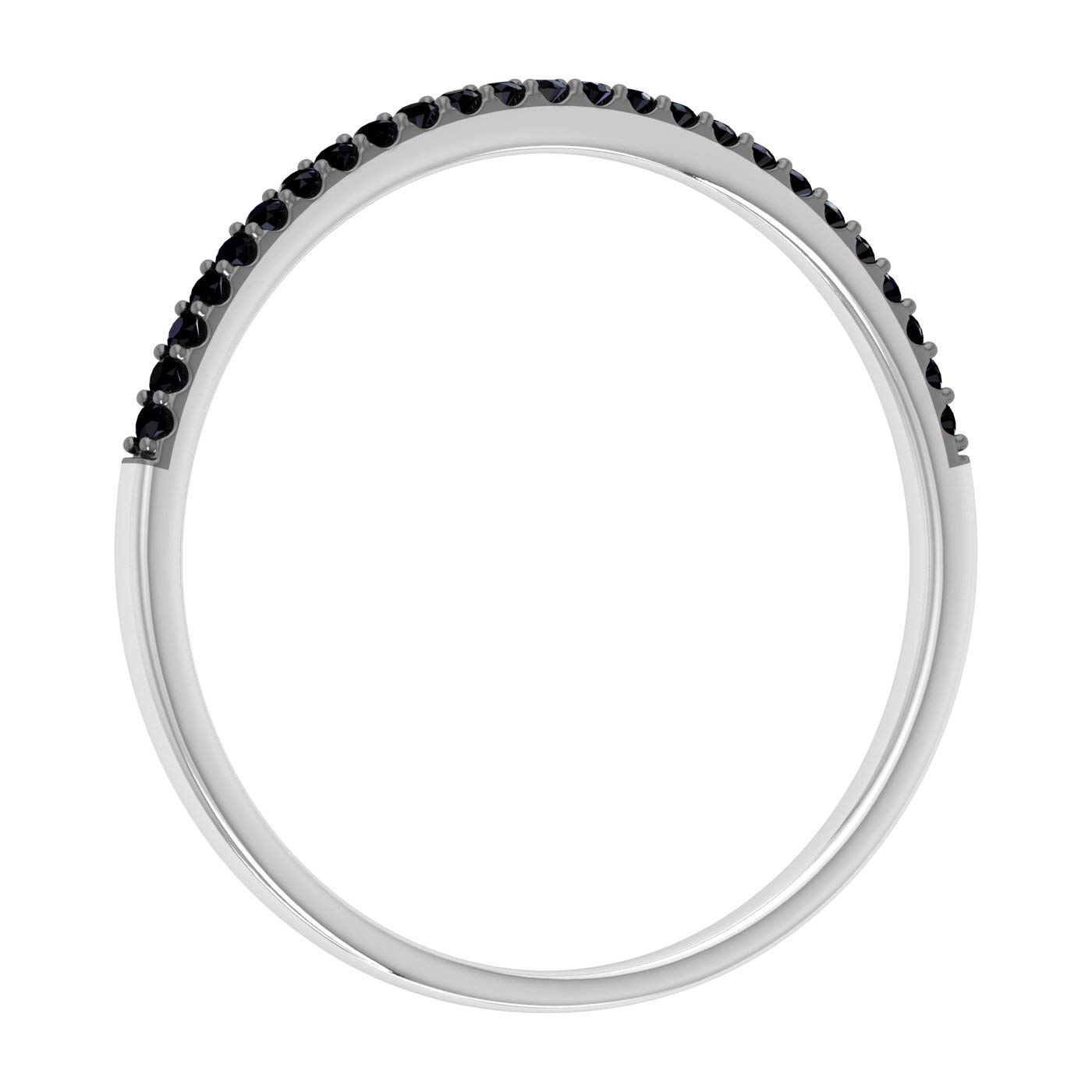 0.08 Carat (ctw) 10K Gold Round Black Diamond Stackable Ring for Women - Elegant Anniversary & Wedding Band, Perfect for Stacking, Gift Giving & Everyday Wear