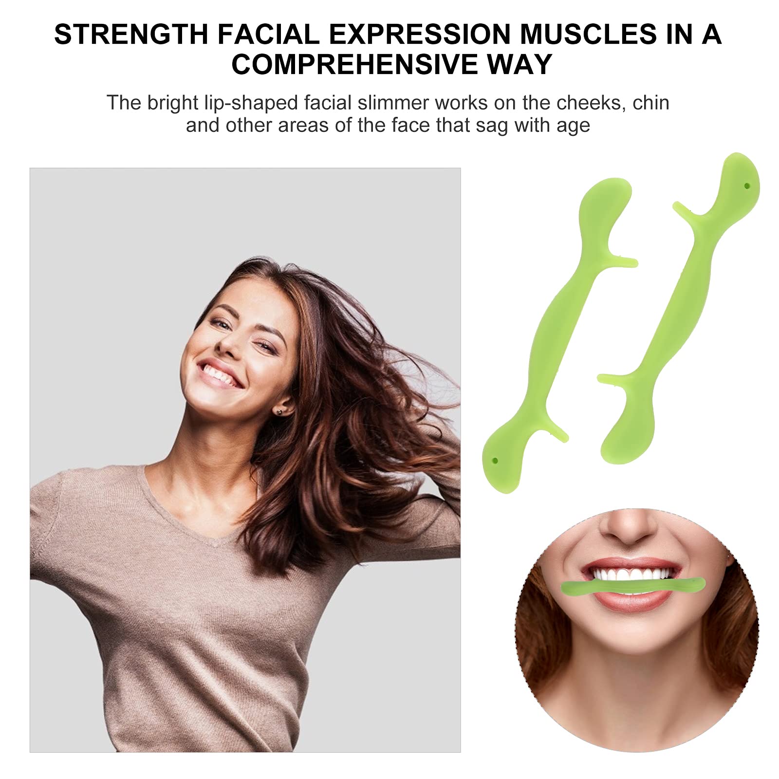 EXCEART Facial Jaw Exerciser - Angel Lift Mouthpiece for Face Slimming & Toning - Smile Training Device with Face Flex Bands (Ideal for Home Workouts & Beauty Routines)