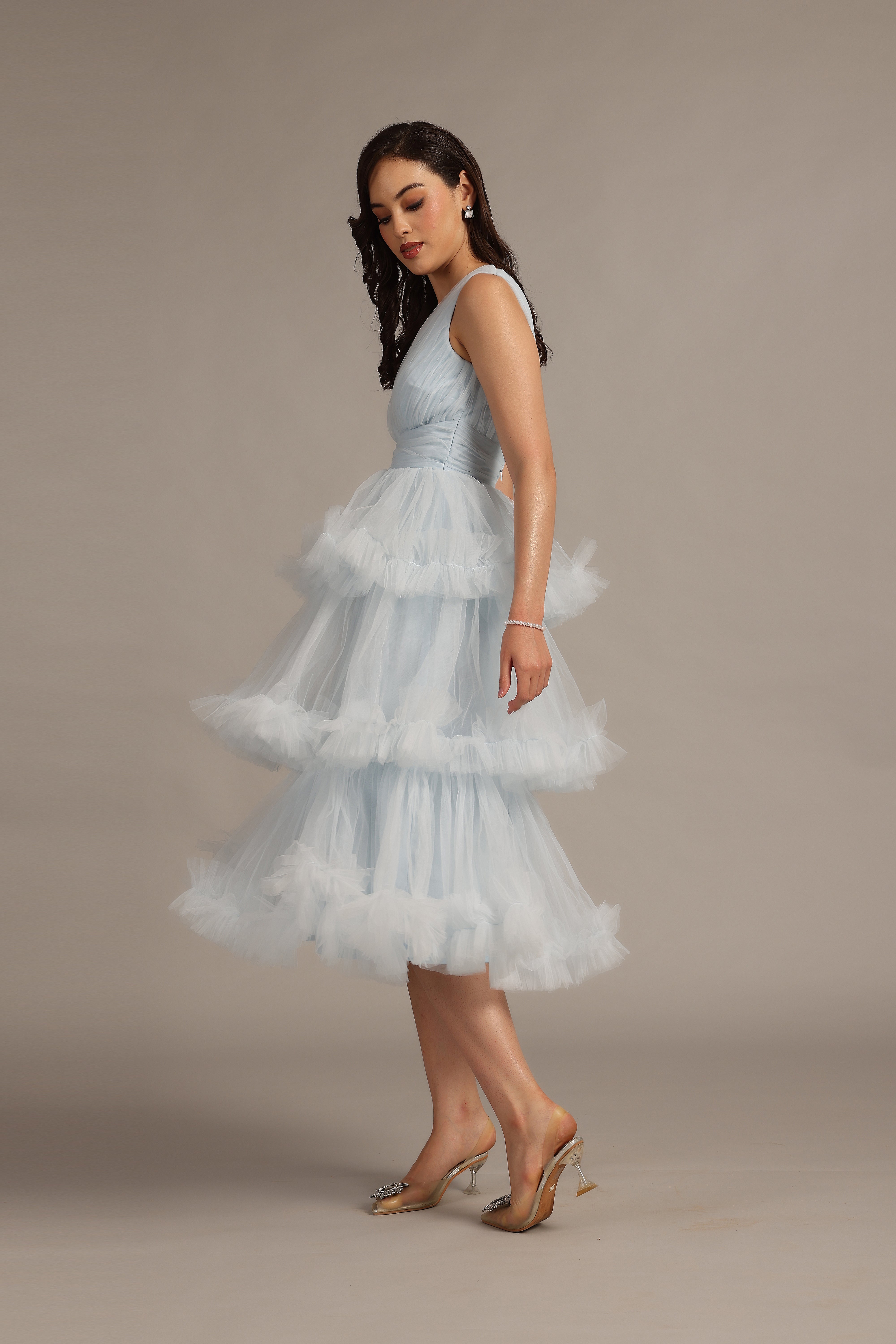 Neddin Midaxi Dress in Powder Blue - Elegant Casual Wear for Women, Perfect for Parties, Dates & Office Outfits