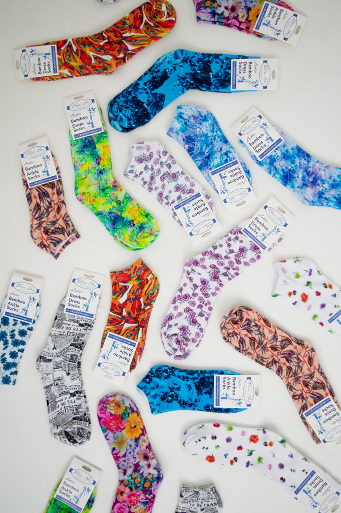 Women's Bamboo Ankle Socks - Soft Breathable Comfort Socks with Assorted Patterns - Perfect for Yoga, Running & Everyday Wear
