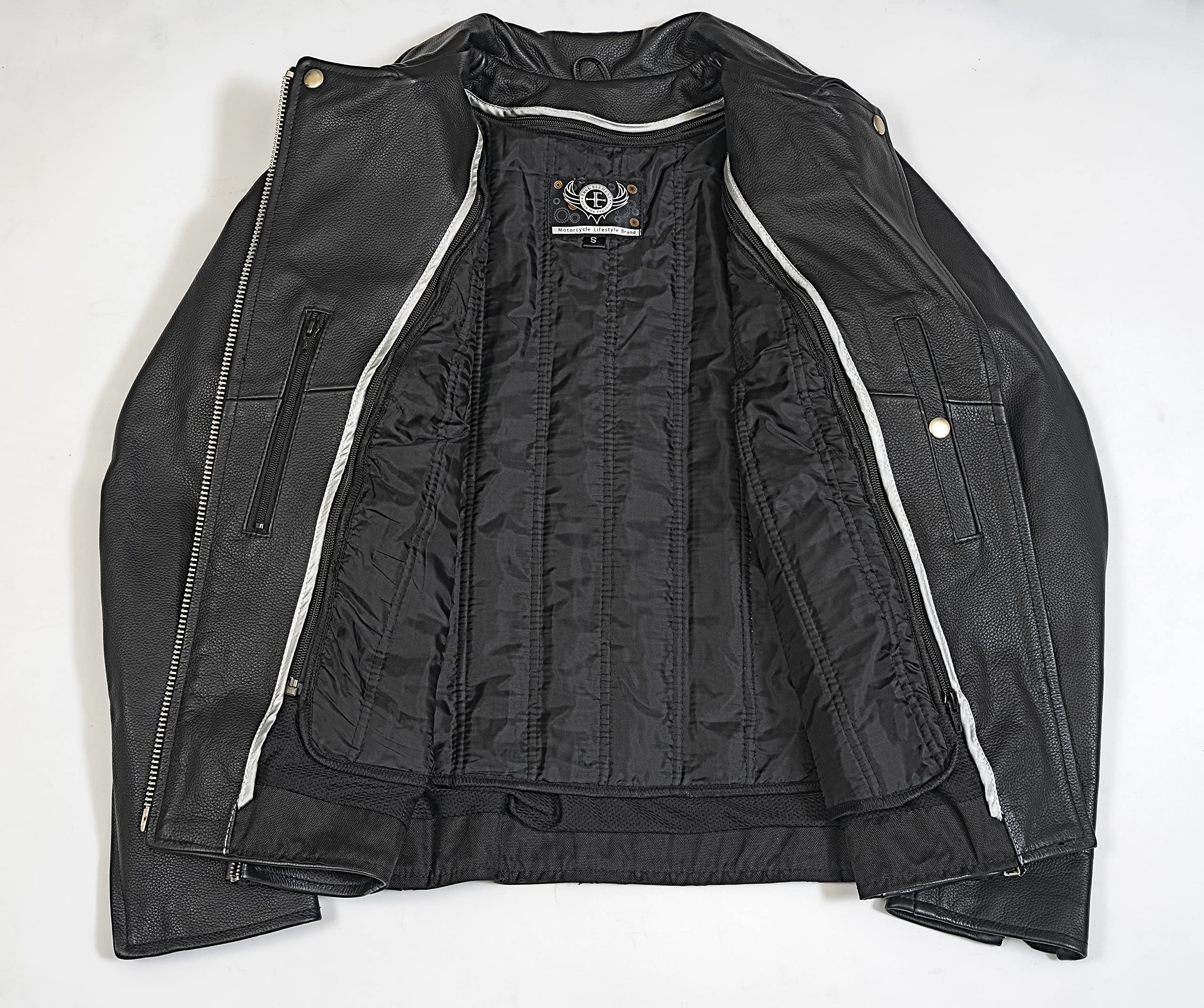 True Element Women's Premium Braided Motorcycle Leather Jacket - Black, Sizes XS-3XL - Stylish & Protective Riding Gear for Bikers & Fashion Enthusiasts